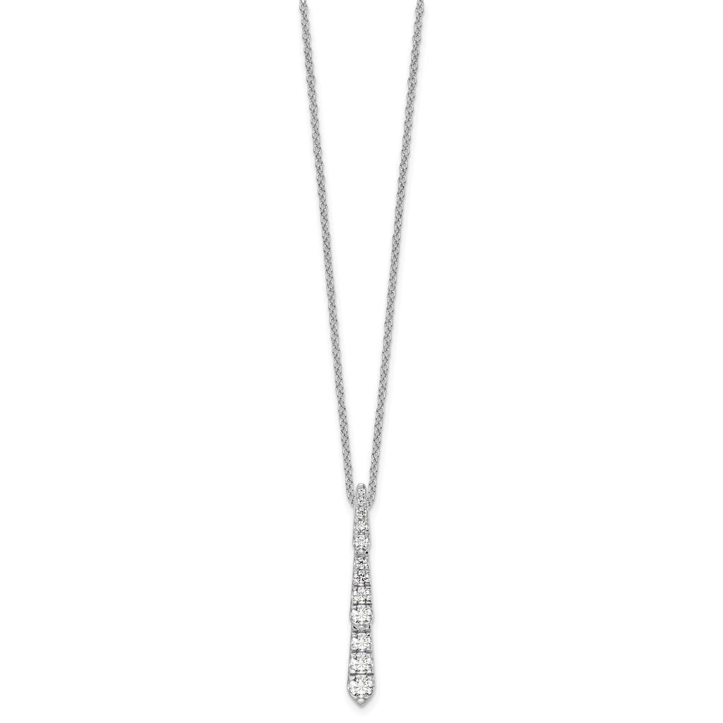Lab-Grown Diamond Bar Slide Necklace in 14K White Gold (3/8 ct. tw.), 18 Inch - Sophia Jewelers