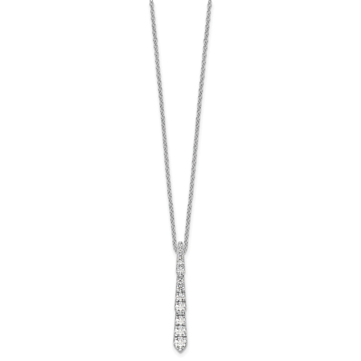 Lab-Grown Diamond Bar Slide Necklace in 14K White Gold (3/8 ct. tw.), 18 Inch - Sophia Jewelers