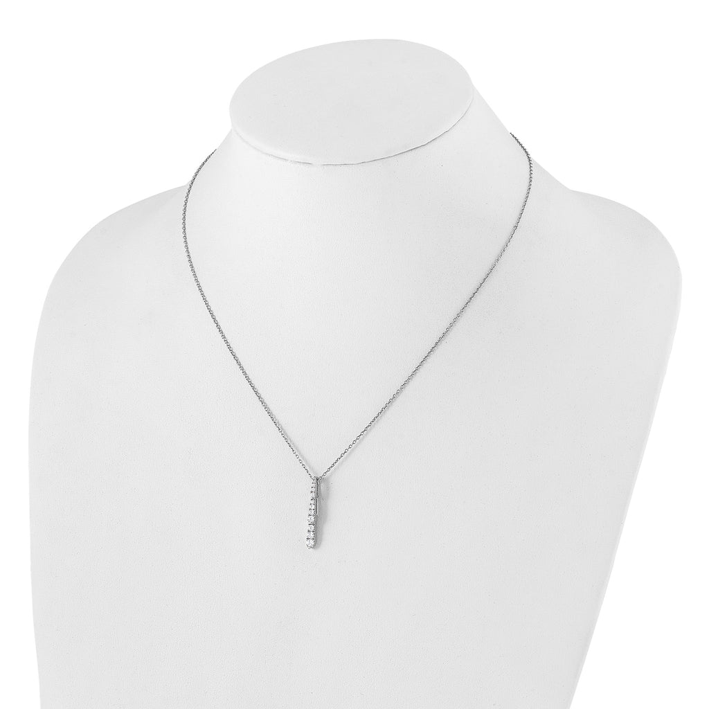 Lab-Grown Diamond Bar Slide Necklace in 14K White Gold (3/8 ct. tw.), 18 Inch - Sophia Jewelers
