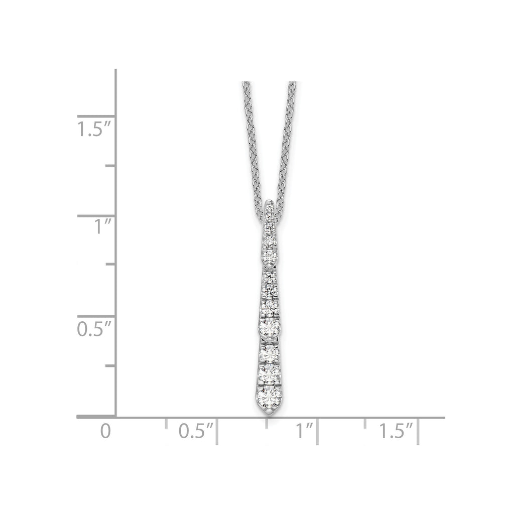 Lab-Grown Diamond Bar Slide Necklace in 14K White Gold (3/8 ct. tw.), 18 Inch - Sophia Jewelers