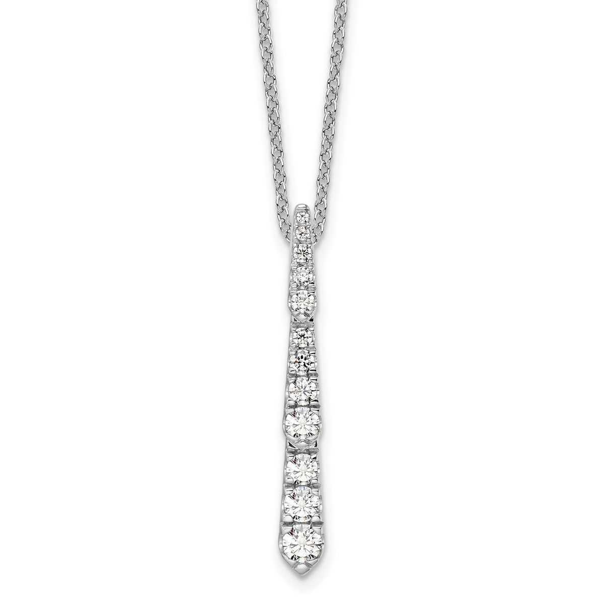 Lab-Grown Diamond Bar Slide Necklace in 14K White Gold (3/8 ct. tw.), 18 Inch - Sophia Jewelers Main image