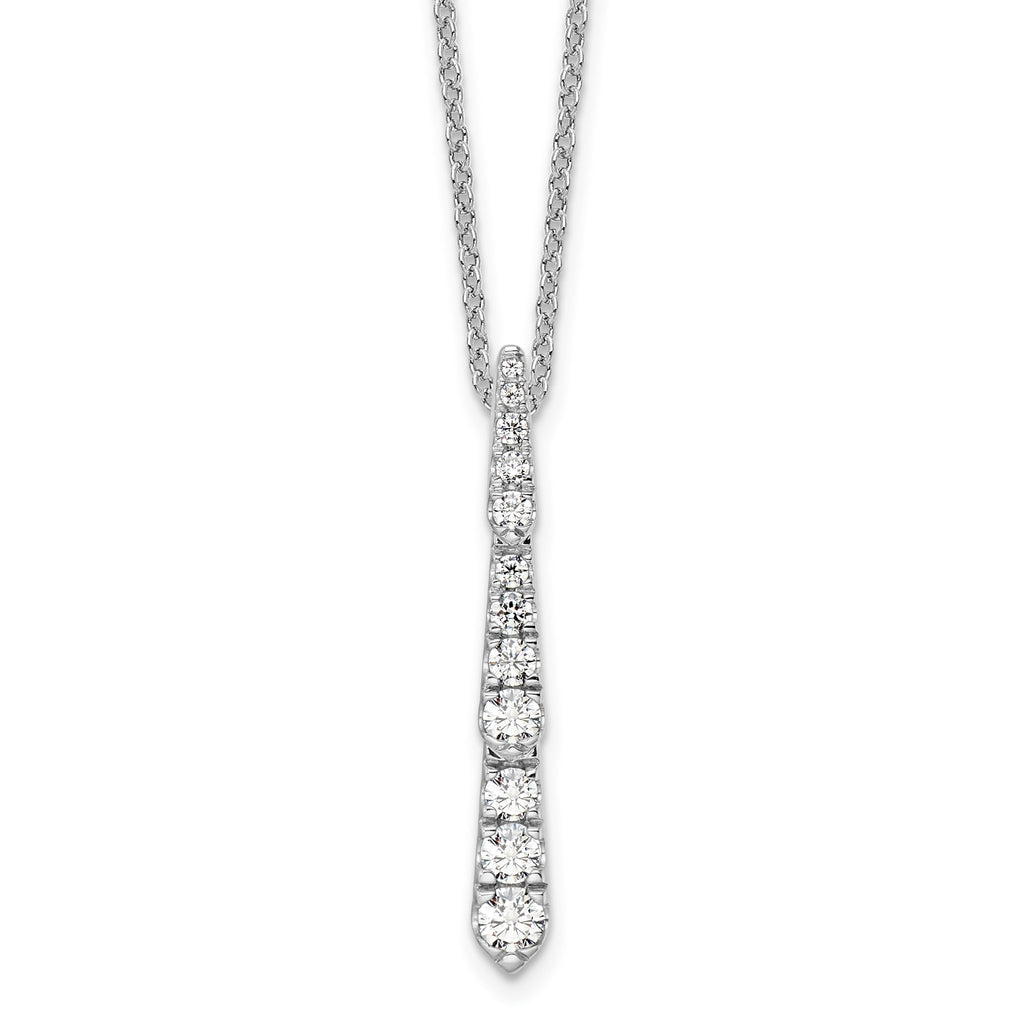 Lab-Grown Diamond Bar Slide Necklace in 14K White Gold (3/8 ct. tw.), 18 Inch - Sophia Jewelers