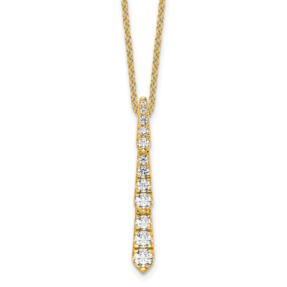 Lab-Grown Diamond Bar Slide Necklace in 14K White Gold, 18mm (3/8 ct. tw.), 18 Inch - Sophia Jewelers Main image