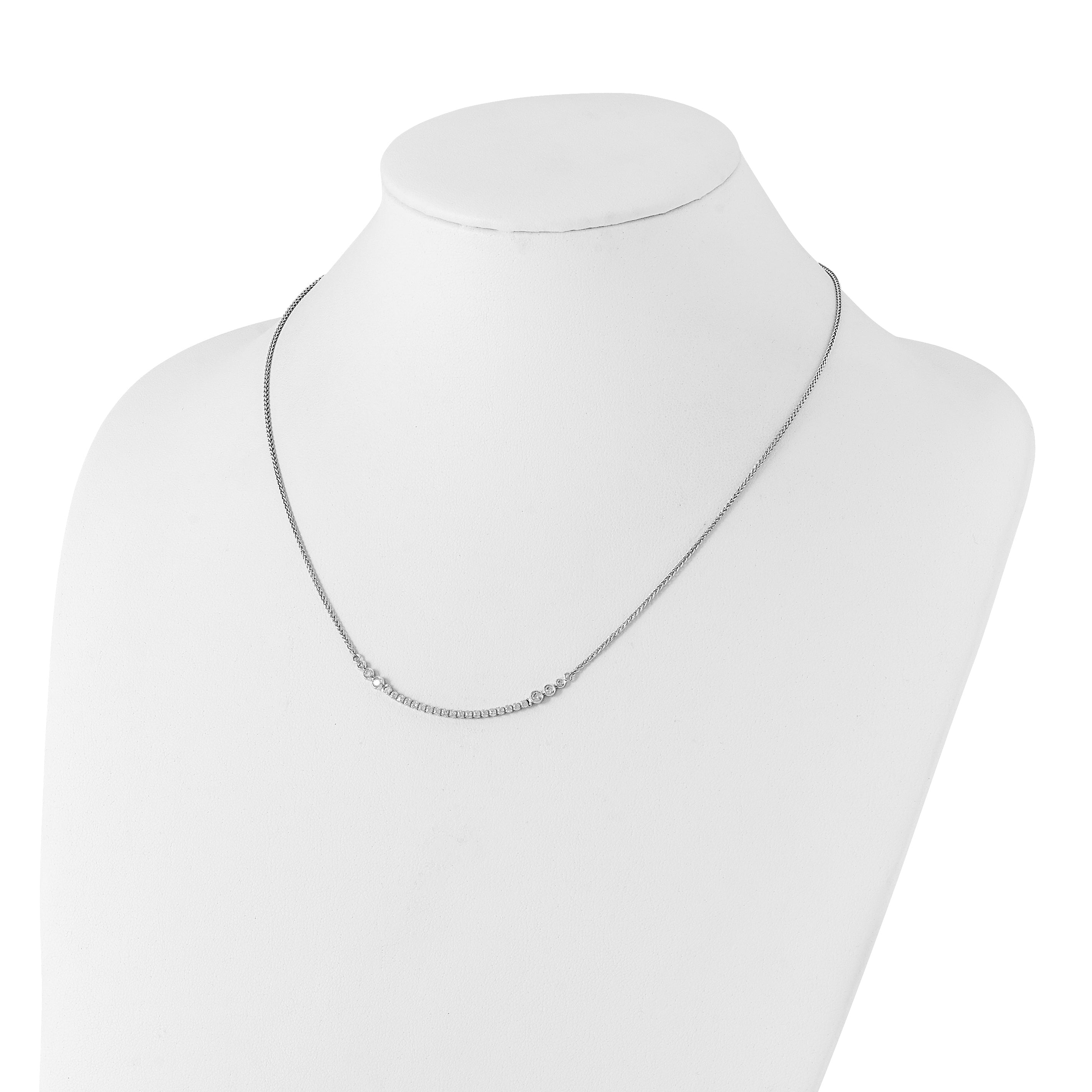 14k White Gold 5/8 carat Lab Grown Diamond VS/SI+ G+ Adjustable up to 24 inch Tennis Style Bolo Necklace