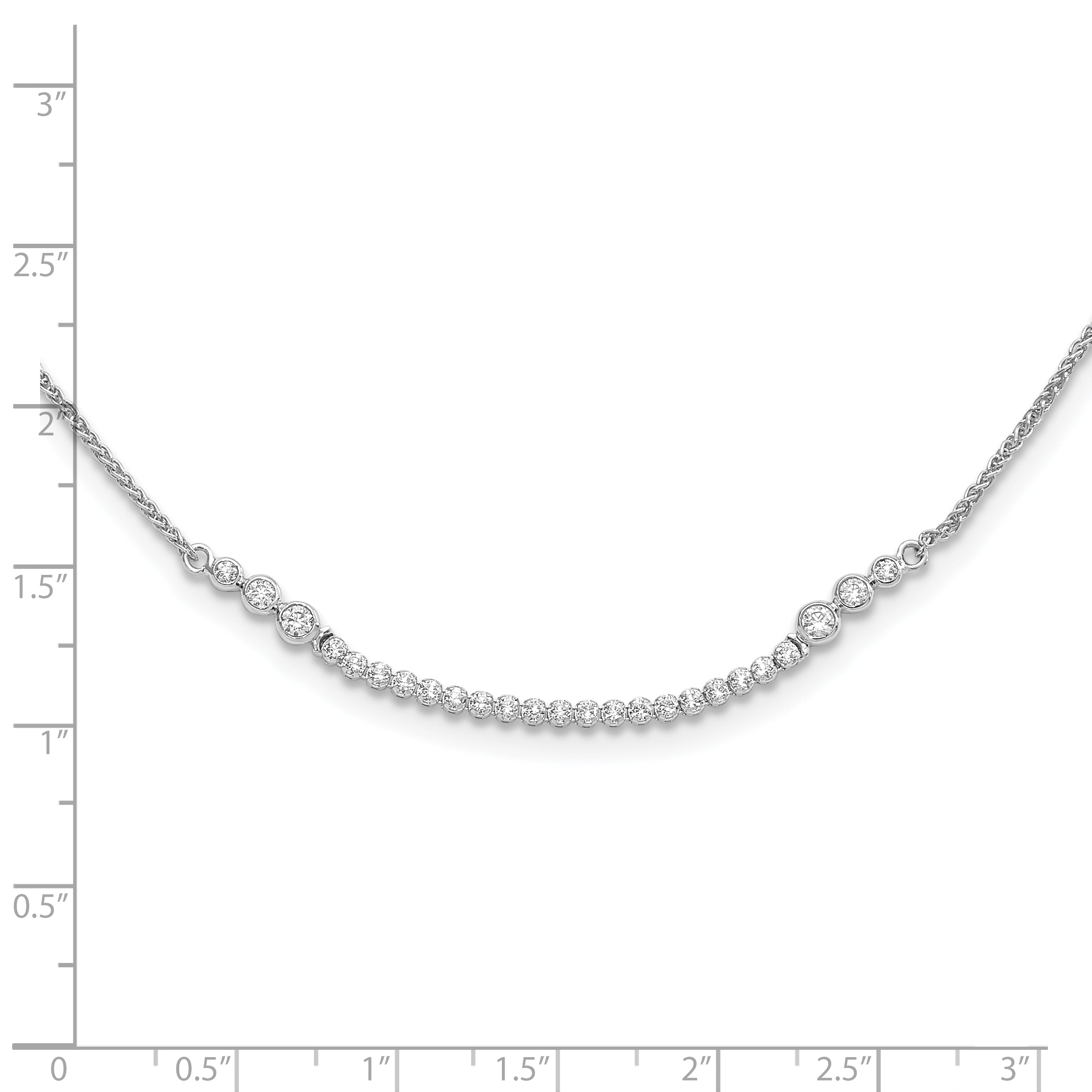 14k White Gold 5/8 carat Lab Grown Diamond VS/SI+ G+ Adjustable up to 24 inch Tennis Style Bolo Necklace