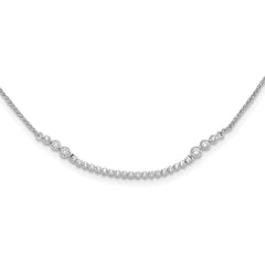 14k White Gold 5/8 carat Lab Grown Diamond VS/SI+ G+ Adjustable up to 24 inch Tennis Style Bolo Necklace