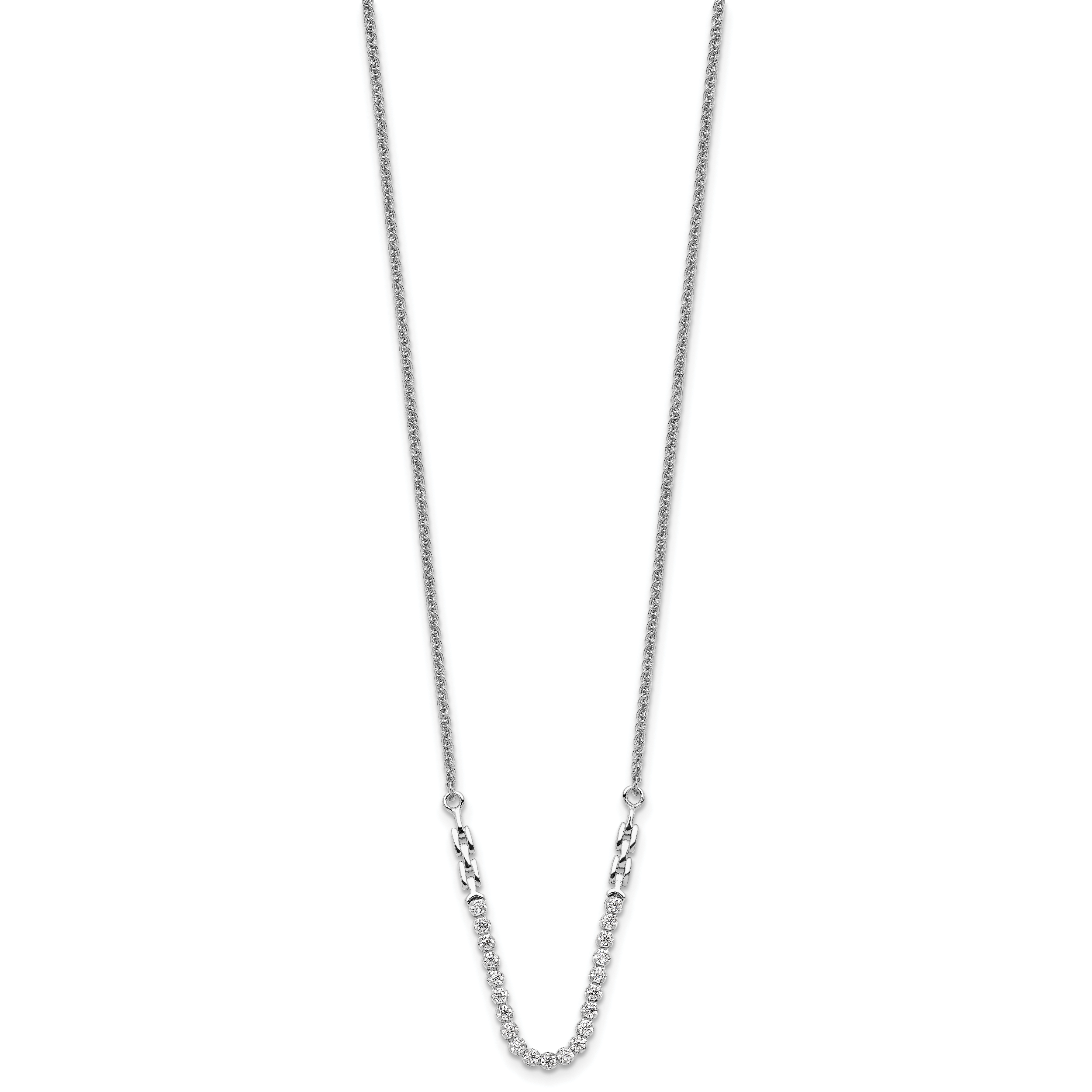 14k White Gold 1/2 carat Lab Grown Diamond VS/SI+ G+ Adjustable up to 24 inch Tennis Style Bolo Necklace