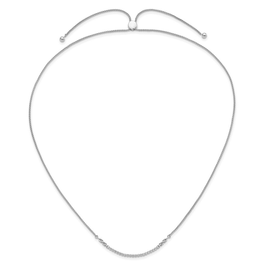 14k White Gold 1/2 carat Lab Grown Diamond VS/SI+ G+ Adjustable up to 24 inch Tennis Style Bolo Necklace
