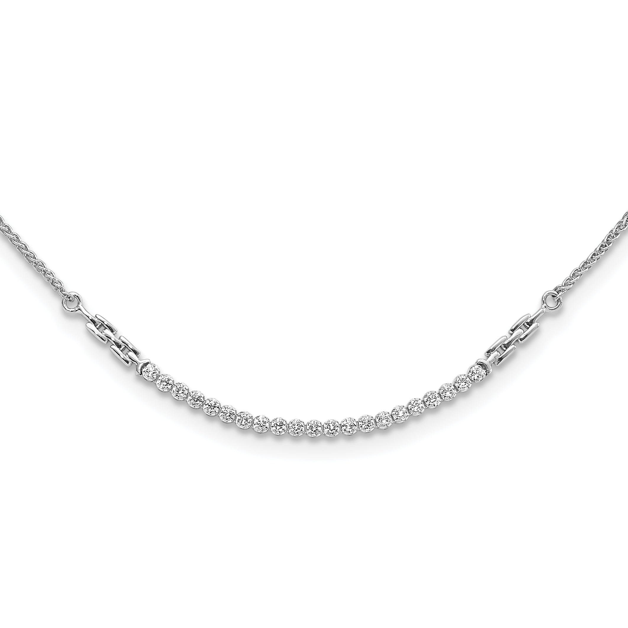 14k White Gold 1/2 carat Lab Grown Diamond VS/SI+ G+ Adjustable up to 24 inch Tennis Style Bolo Necklace Main image