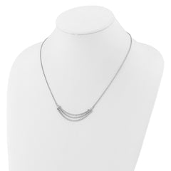14k White Gold 2 1/6 carat Lab Grown Diamond VS/SI+ G+ Adjustable up to 24 inch Triple Row Tennis Style Bolo Necklace