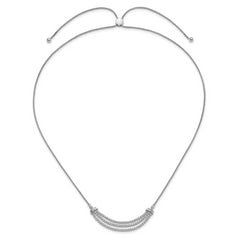 14k White Gold 2 1/6 carat Lab Grown Diamond VS/SI+ G+ Adjustable up to 24 inch Triple Row Tennis Style Bolo Necklace