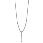 14k White Gold 1 carat Lab Grown Diamond VS/SI+ G+ Adjustable up to 24 inch Tennis Style Bolo Necklace
