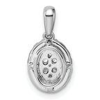 14k White Gold 3/8 carat Lab Grown Diamond VS/SI Oval Halo Pendant