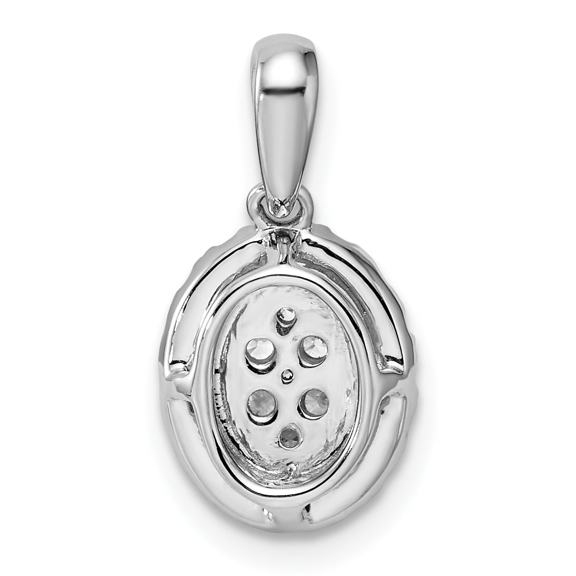 14k White Gold 3/8 carat Lab Grown Diamond VS/SI Oval Halo Pendant