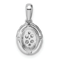 14k White Gold 3/8 carat Lab Grown Diamond VS/SI Oval Halo Pendant