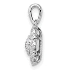 14k White Gold 1/2 carat Lab Grown Diamond VS/SI+ G+ Square Halo Pendant