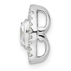 14K White Gold Lab Grown VS/SI+ G+ Dia Halo Chain Slide