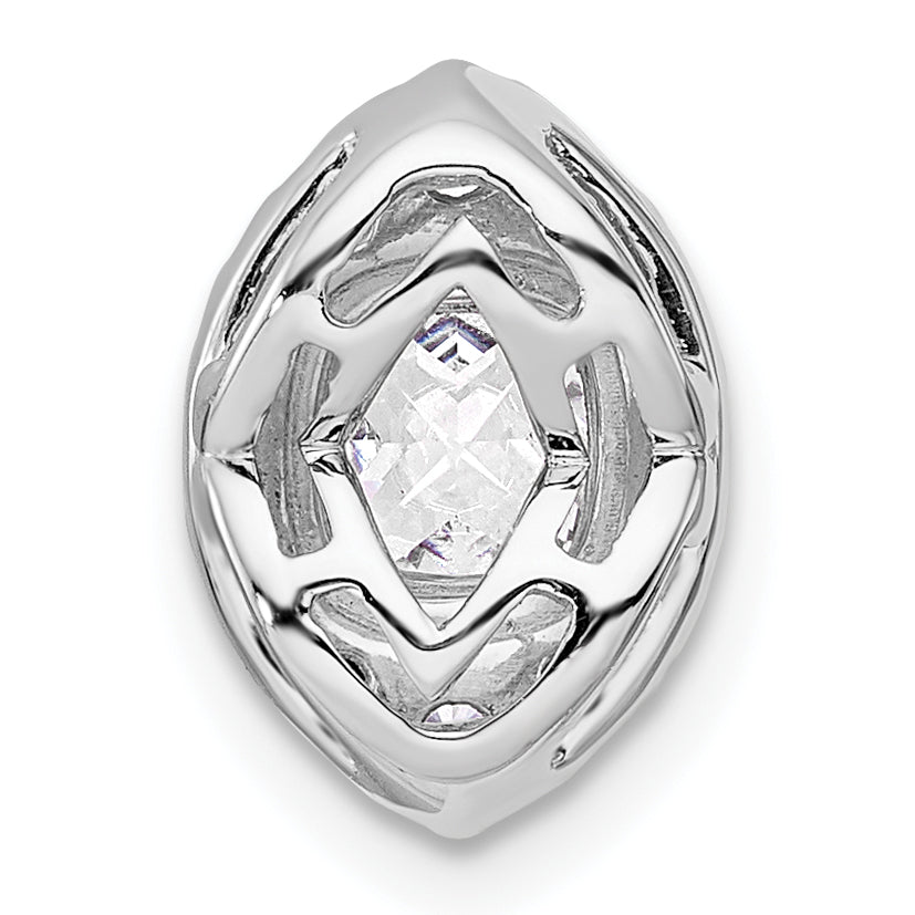 14K White Gold Lab Grown VS/SI+ G+ Dia Halo Chain Slide