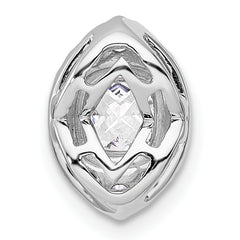 14K White Gold Lab Grown VS/SI+ G+ Dia Halo Chain Slide