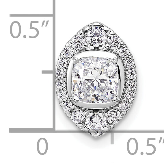 14K White Gold Lab Grown VS/SI+ G+ Dia Halo Chain Slide