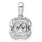 14k White Gold 3/8 carat Lab Grown Diamond VS/SI+ G+ Square Halo Pendant