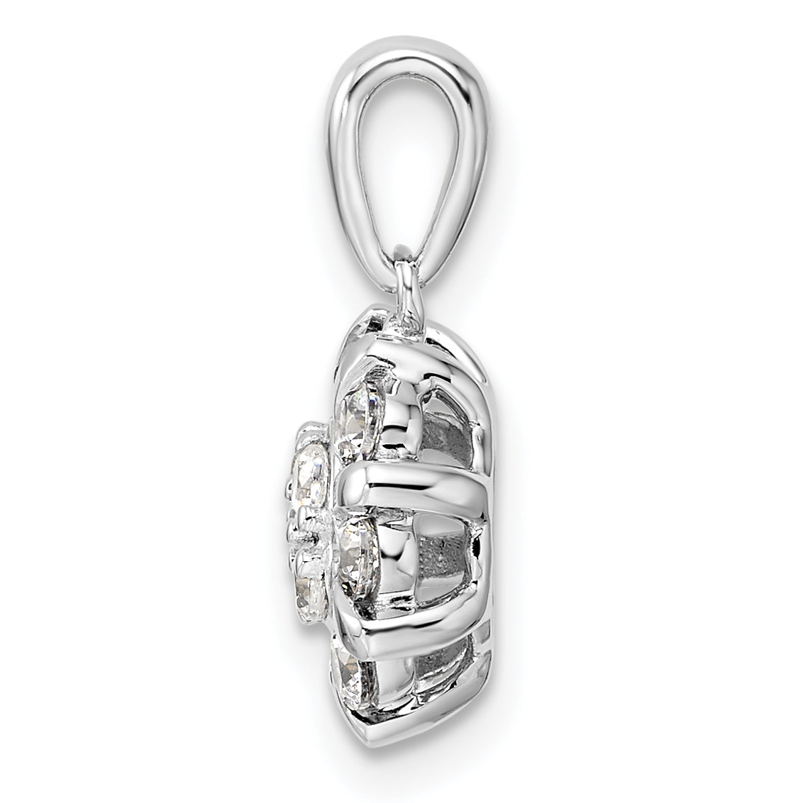 14k White Gold 1/2 carat Lab Grown Diamond VS/SI+ G+ Complete Halo Pendant Secondary image