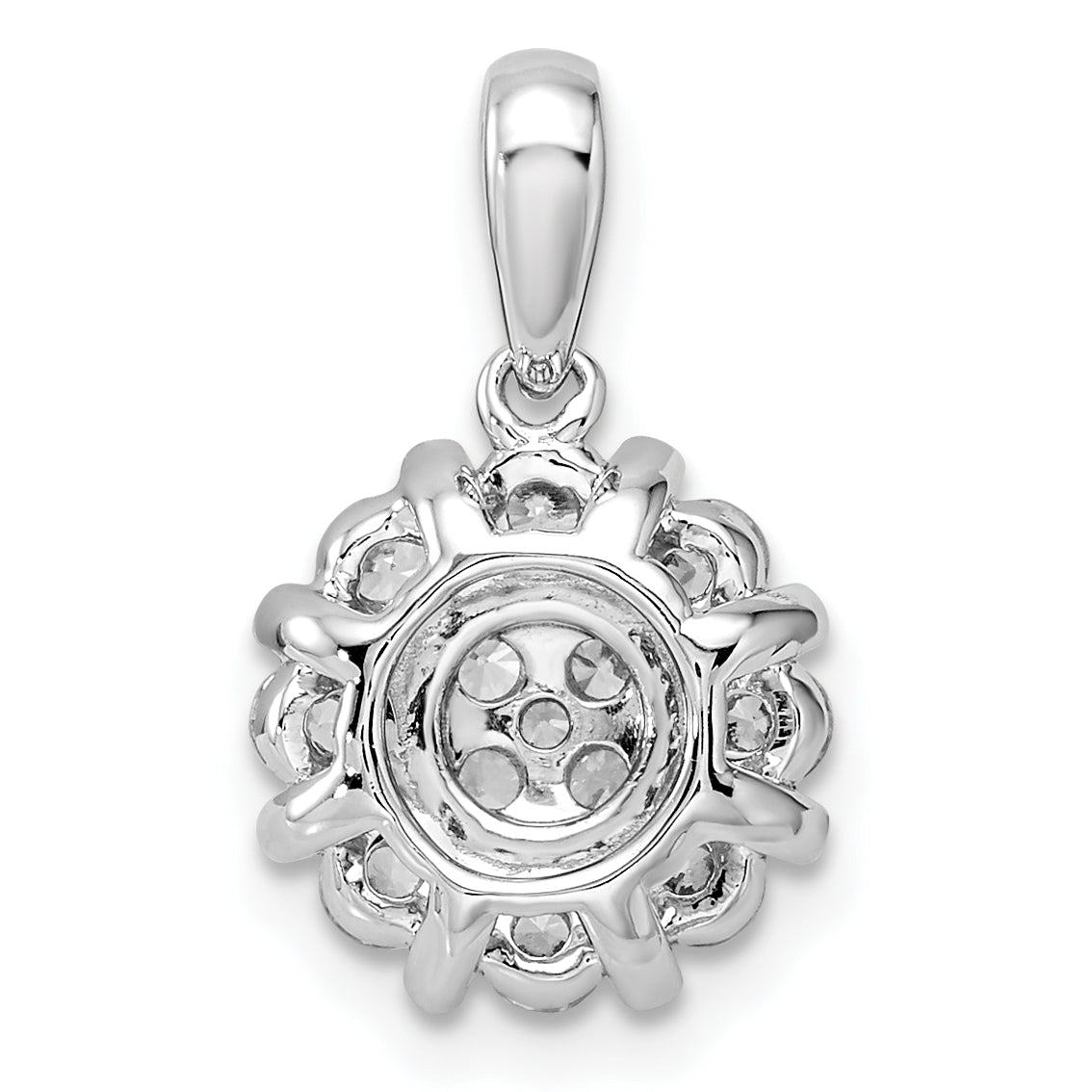 14k White Gold 1/2 carat Lab Grown Diamond VS/SI+ G+ Complete Halo Pendant