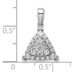 14k White Gold 1/2 carat Lab Grown Diamond VS/SI+ G+ Complete Triangle Cluster Pendant