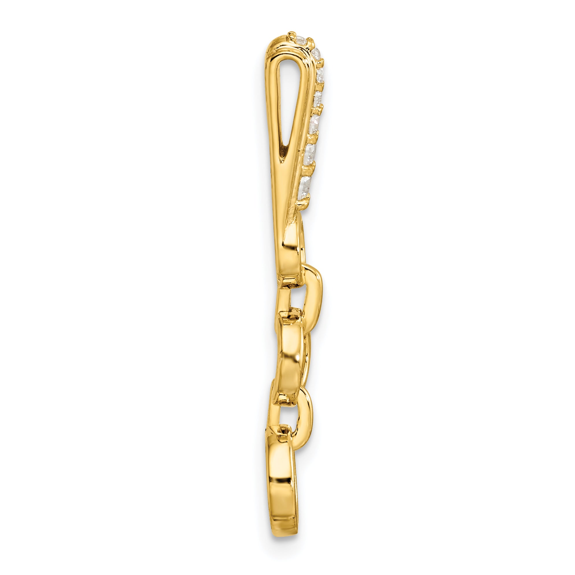 14k 1/8 carat Lab Grown Diamond VS/SI+ G+ Dangle Circle Chain Slide Pendant Secondary image
