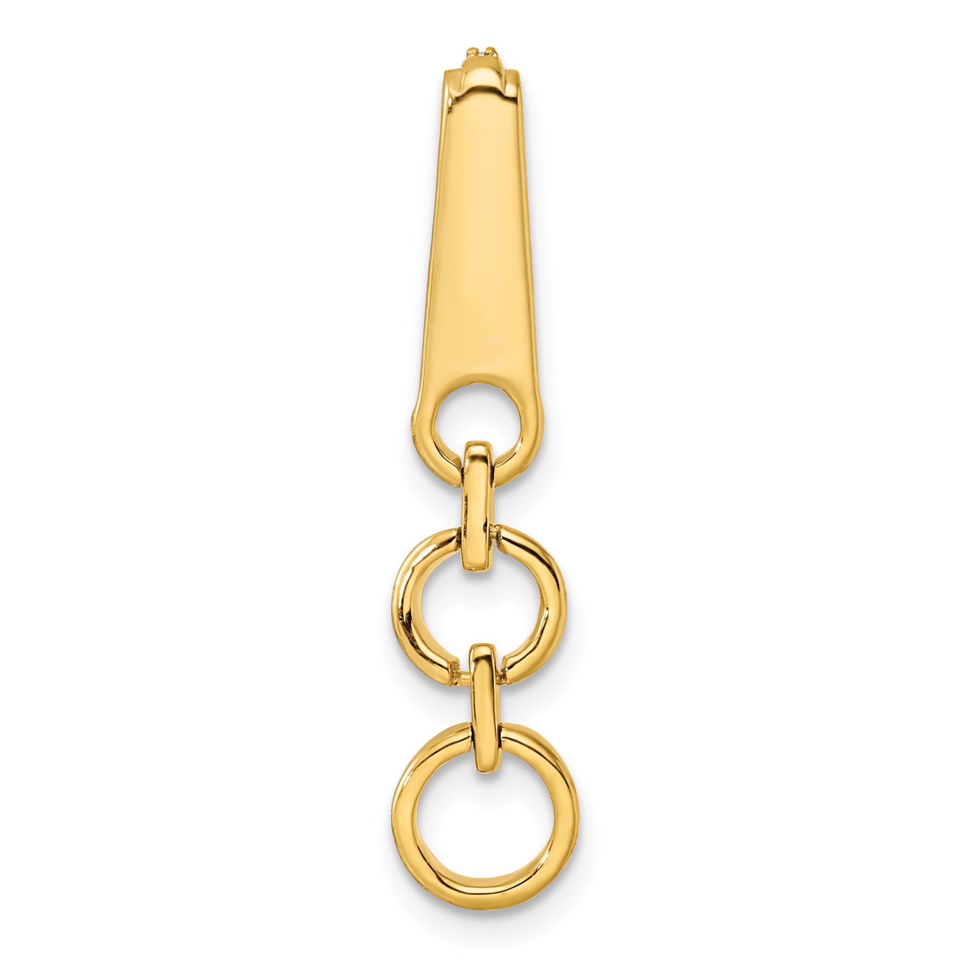 14k 1/8 carat Lab Grown Diamond VS/SI+ G+ Dangle Circle Chain Slide Pendant