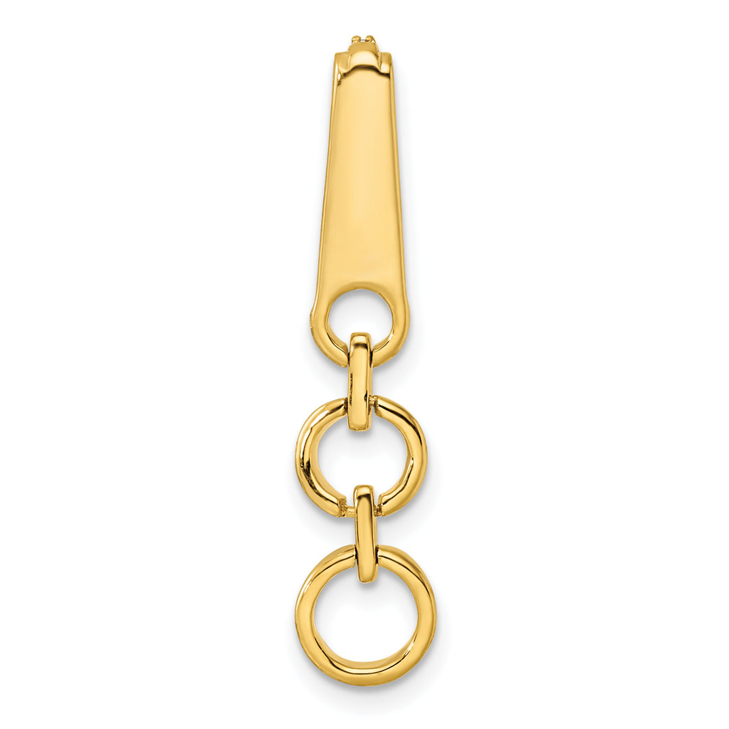 14k 1/8 carat Lab Grown Diamond VS/SI+ G+ Dangle Circle Chain Slide Pendant
