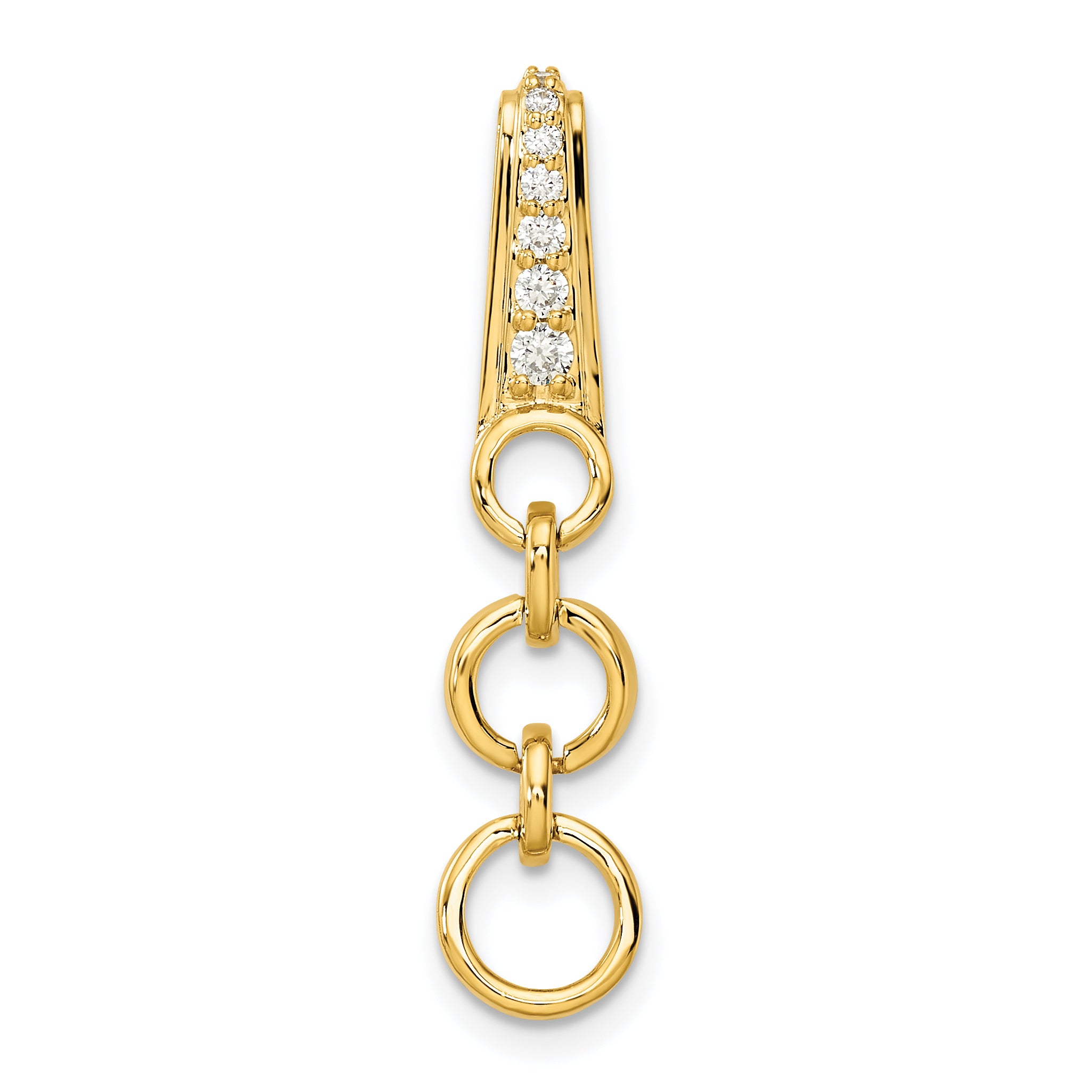 14k 1/8 carat Lab Grown Diamond VS/SI+ G+ Dangle Circle Chain Slide Pendant