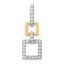 14k Two-Tone 1/2 carat Lab Grown Diamond VS/SI+ G+ Dangle Square Chain Slide Pendant