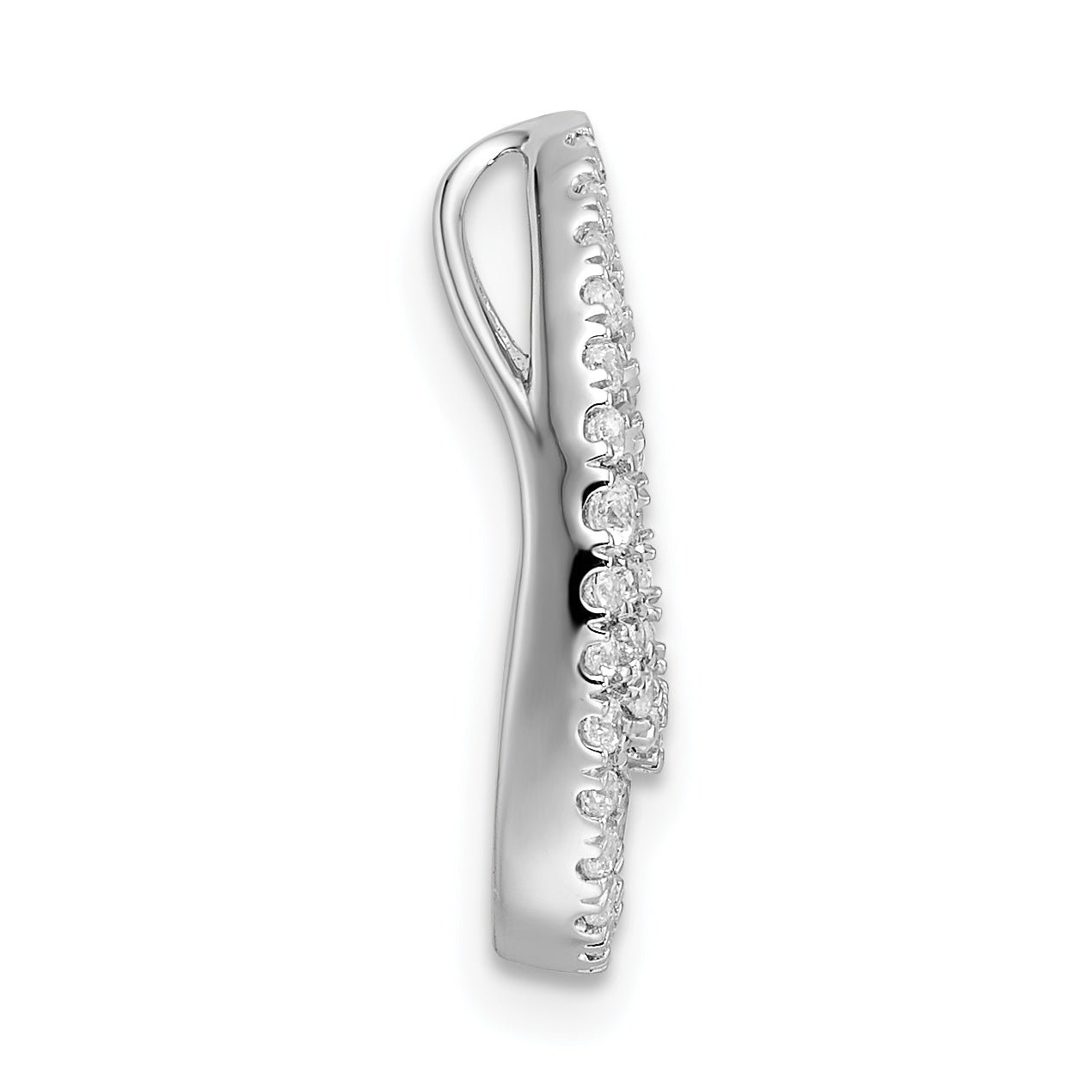 14k White Gold 1/2 carat Lab Grown Diamond VS/SI+ G+ Complete Teardrop Cluster Chain Slide Pendant Secondary image