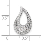 14k White Gold 1/2 carat Lab Grown Diamond VS/SI+ G+ Complete Teardrop Cluster Chain Slide Pendant