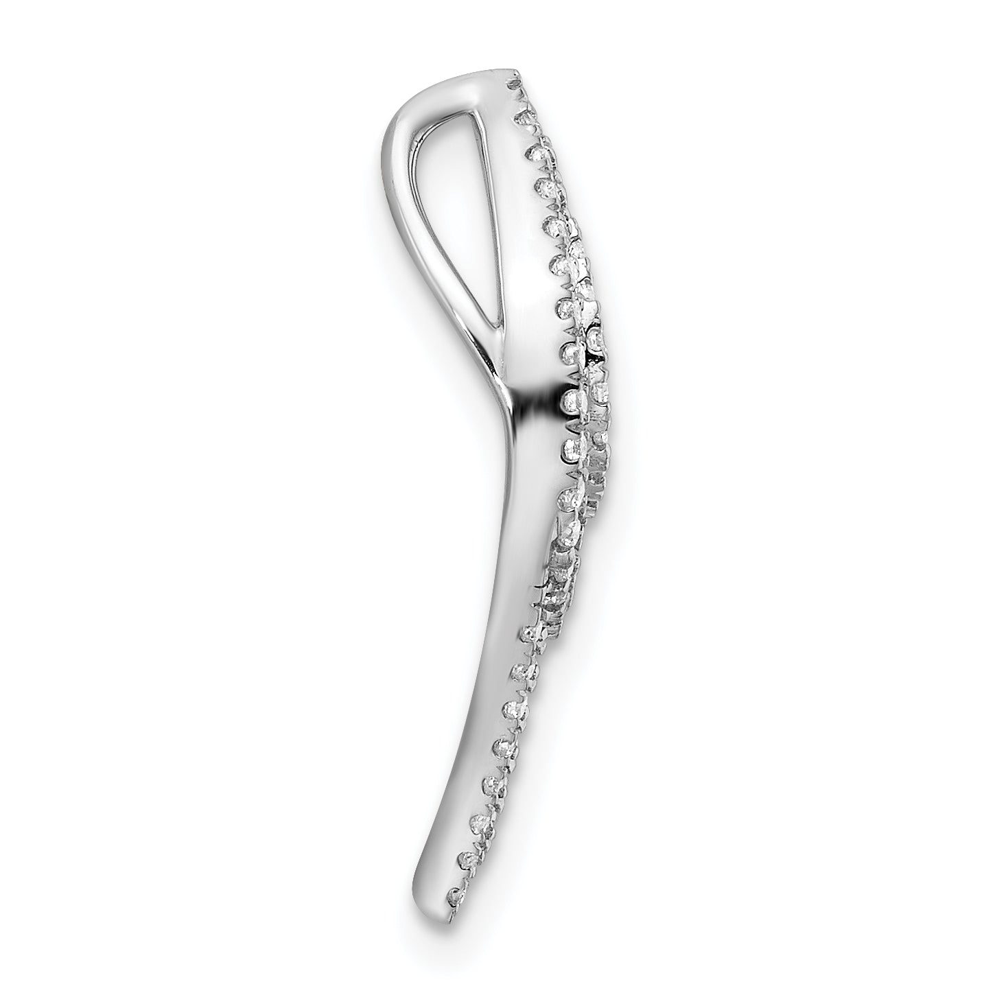 14k White Gold 3/8 carat Lab Grown Diamond VS/SI+ G+ Complete Fashion Chain Slide Pendant Secondary image