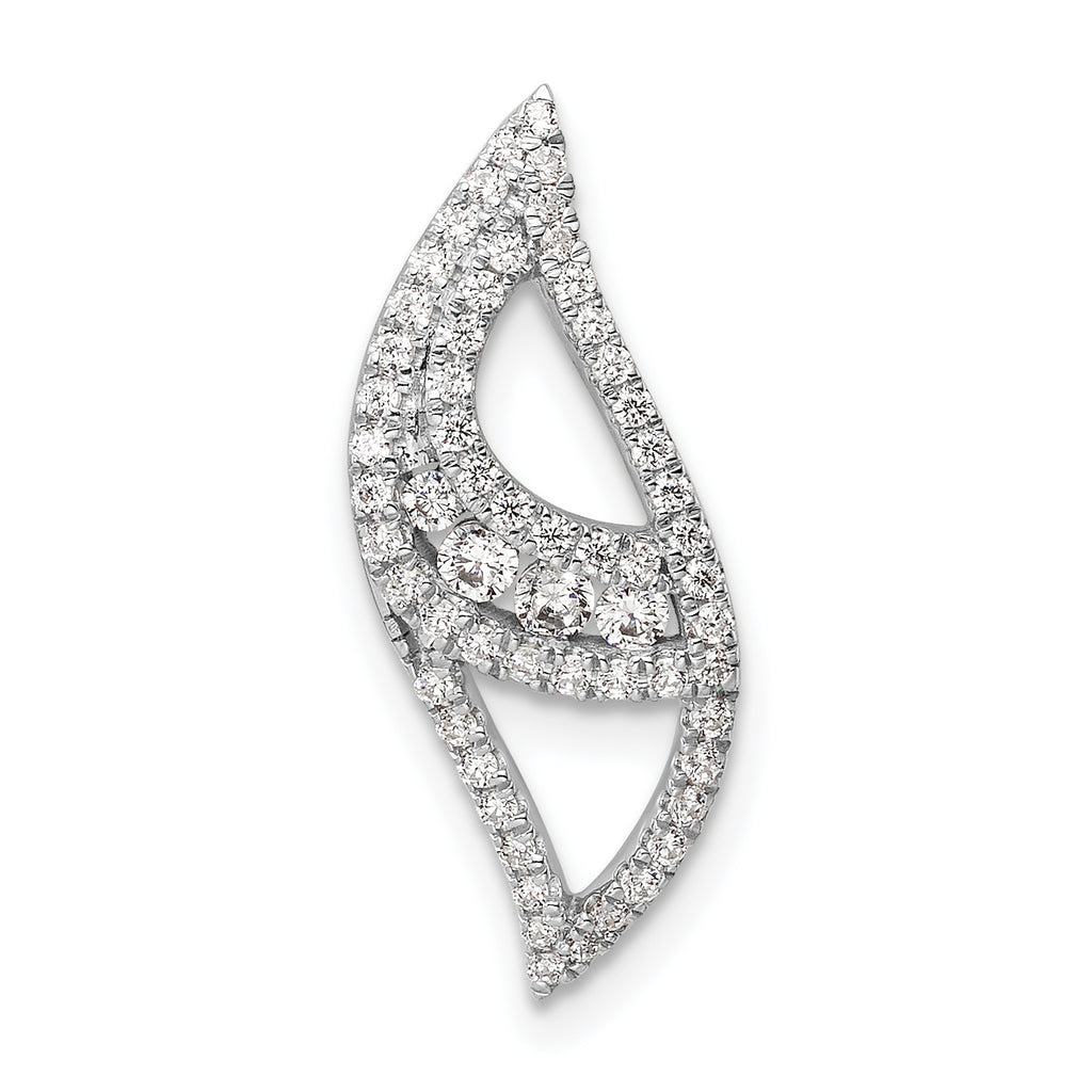 14k White Gold 3/8 carat Lab Grown Diamond VS/SI+ G+ Complete Fashion Chain Slide Pendant