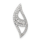 14k White Gold 3/8 carat Lab Grown Diamond VS/SI+ G+ Complete Fashion Chain Slide Pendant