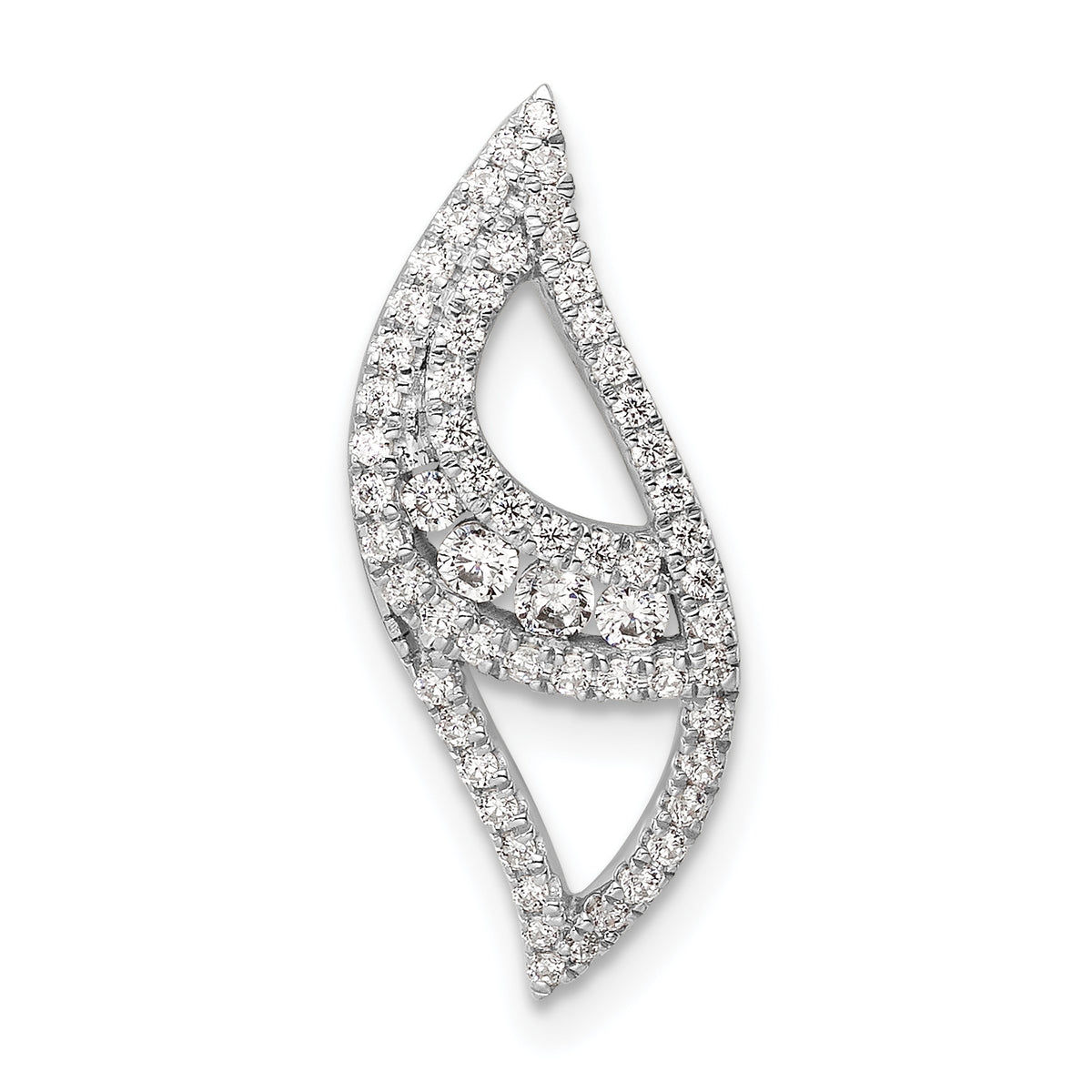 14k White Gold 3/8 carat Lab Grown Diamond VS/SI+ G+ Complete Fashion Chain Slide Pendant