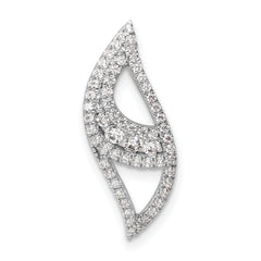 14k White Gold 3/8 carat Lab Grown Diamond VS/SI+ G+ Complete Fashion Chain Slide Pendant