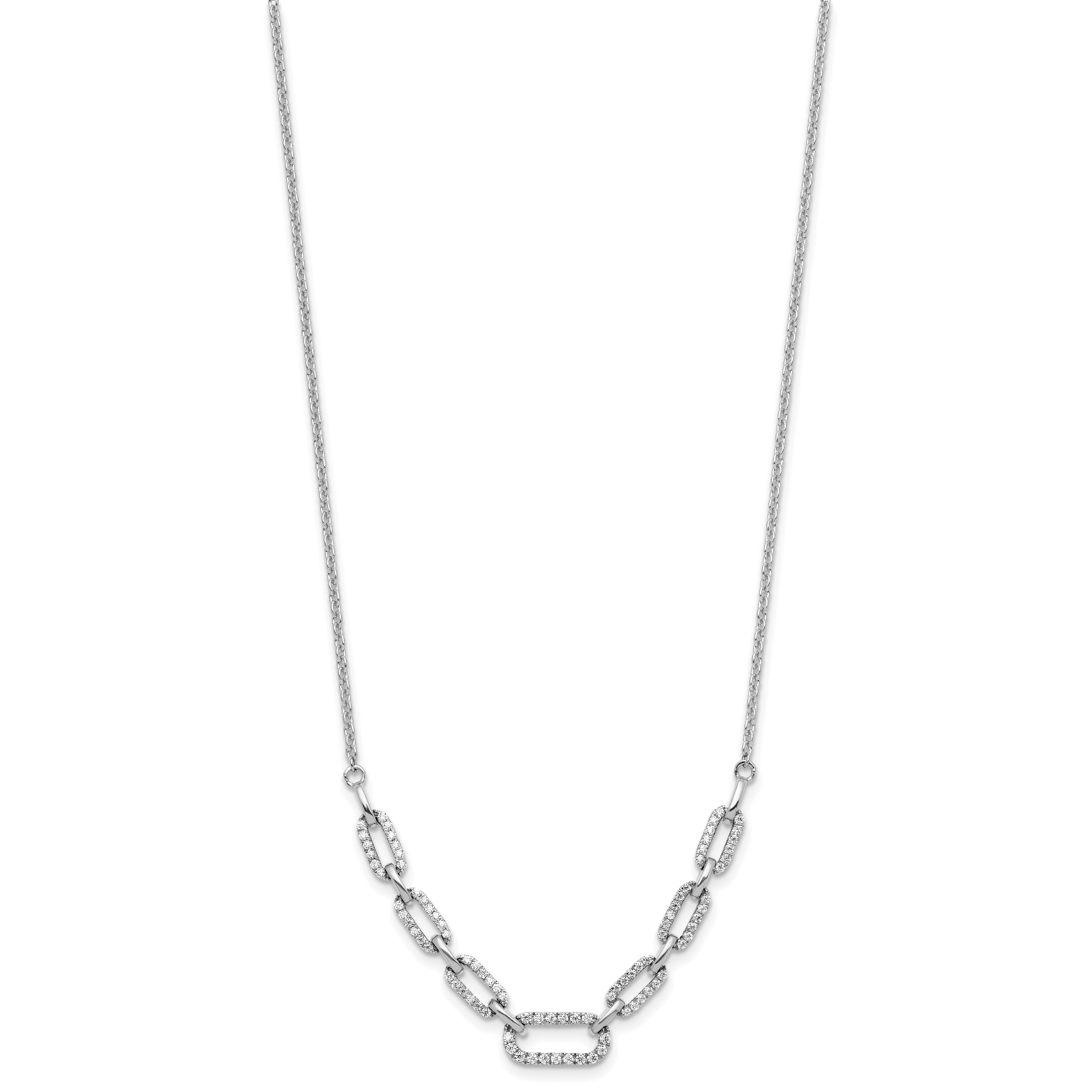 14k White Gold 1/2 carat Lab Grown Diamond VS/SI+ G+ 18.25 inch Fashion Link Necklace Secondary image