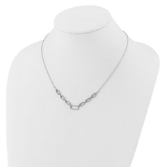 14k White Gold 1 carat Lab Grown Diamond VS/SI+ G+ 18 inch Fashion Link Necklace