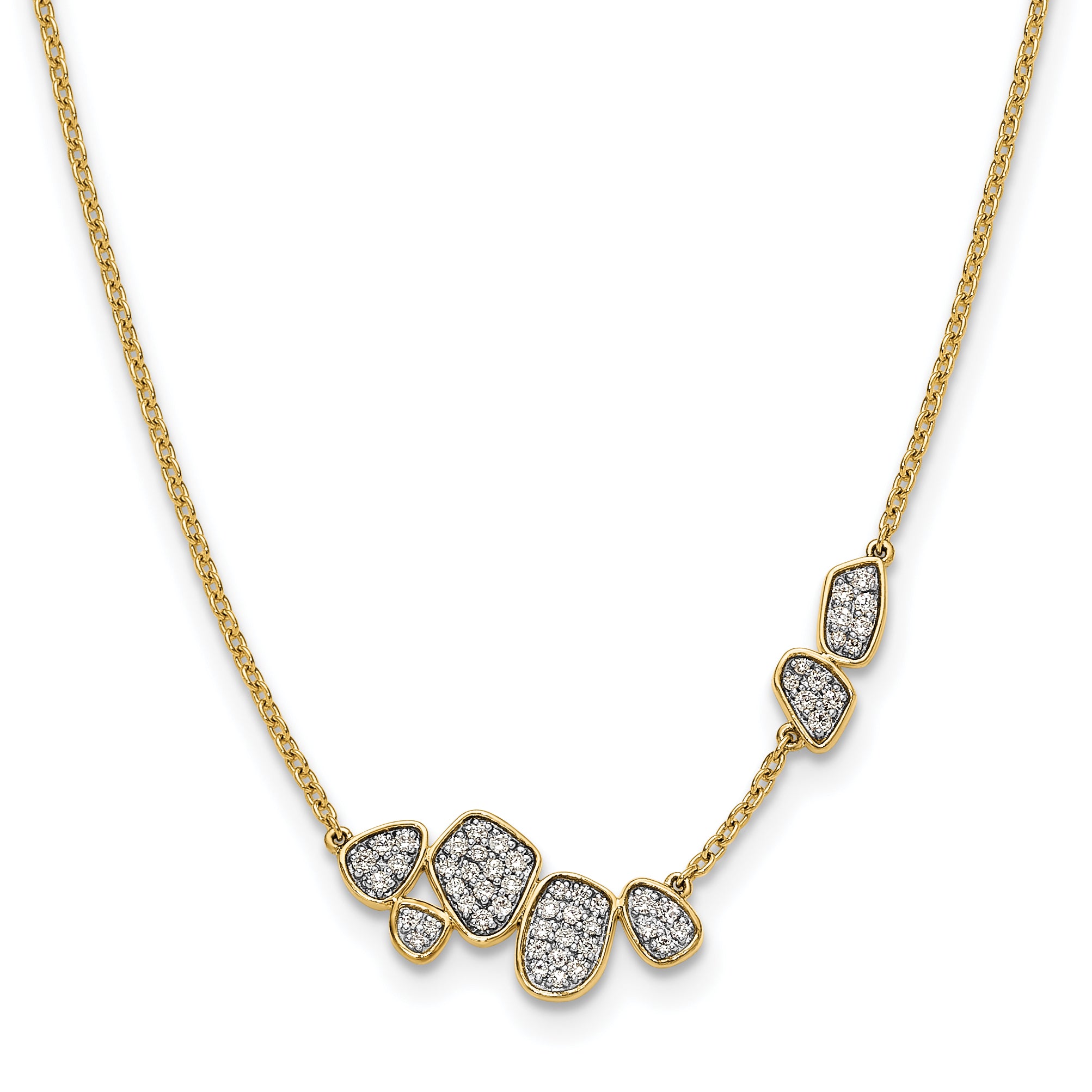 14k 1/2 carat Lab Grown Diamond VS/SI+ G+ Complete 16 inch Fashion Cluster Necklace