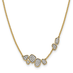 14k 1/2 carat Lab Grown Diamond VS/SI+ G+ Complete 16 inch Fashion Cluster Necklace