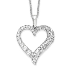14k White Gold 1/2 carat Lab Grown Diamond VS/SI+ G+ Complete 18 inch Heart Necklace