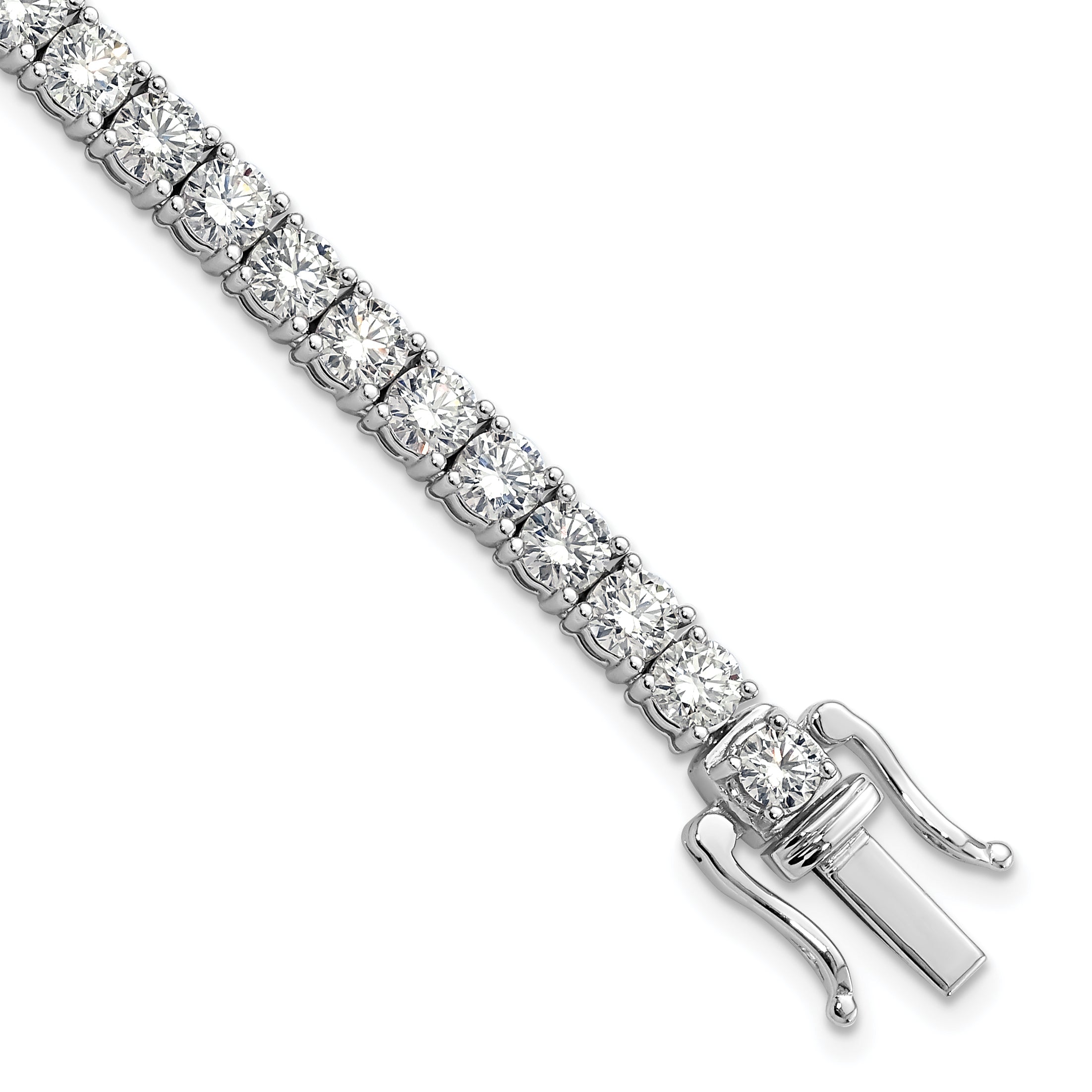 14k White Gold 32 carat Lab Grown Diamond VS/SI+ G+ 18 inch Tennis Necklace Main image