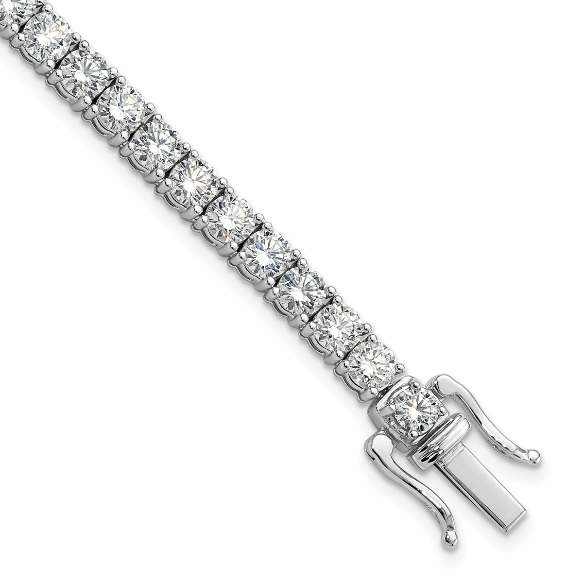 14k White Gold 32 carat Lab Grown Diamond VS/SI+ G+ 18 inch Tennis Necklace