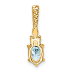14K Polished Diamond and Aquamarine Twisted Chain Slide