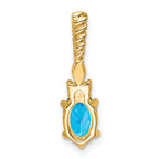 14K Polished Diamond and Blue Topaz Twisted Chain Slide