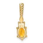 14K Polished Diamond and Citrine Twisted Chain Slide